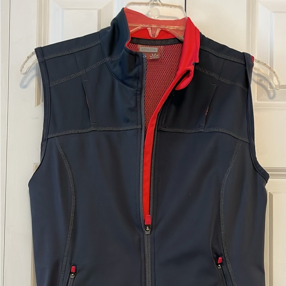Womens Athleta Black and Red Soft Shell Vest size S